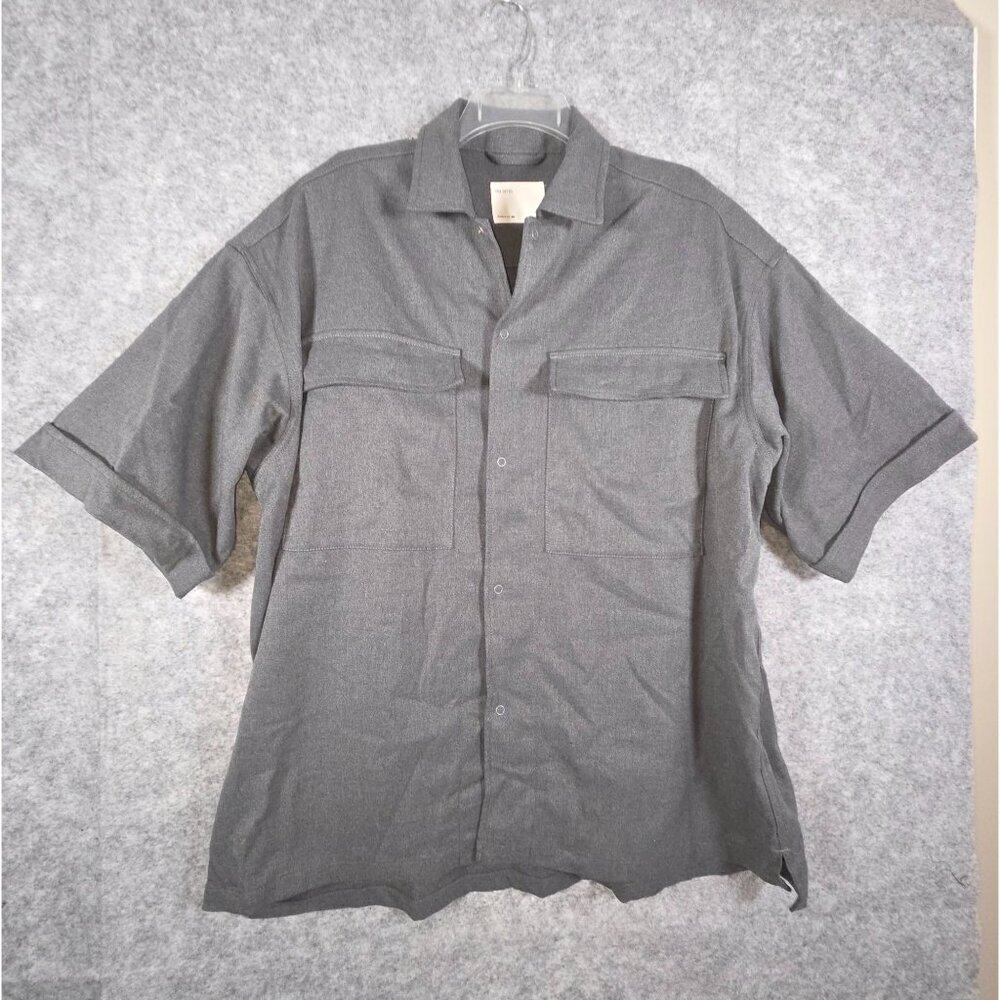 Pin Sktbs men's Button Up Shirt Jacket Gray Size M Streetwear Minimlist